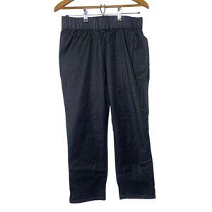 Soft Surroundings Black Sparkle Glitter Pull On Pant Straight Ankle Size‎ PM